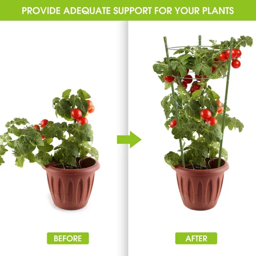 Vista 5 de Kgozwon Paquete de 4 jaulas de soporte para plantas de tomate para jardín, enrejado de 18 pulgadas para plantas trepadoras, estacas de plantas