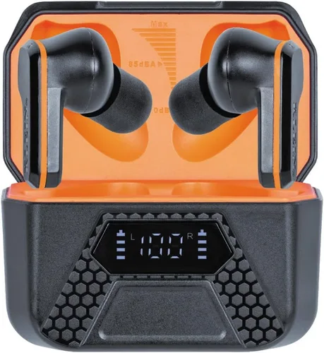 Vista 8 de Auriculares Klein Tools AESEB2 Elite Bluetooth para el lugar de trabajo, auriculares True Wireless, protección auditiva NRR 25 dB, tiempo