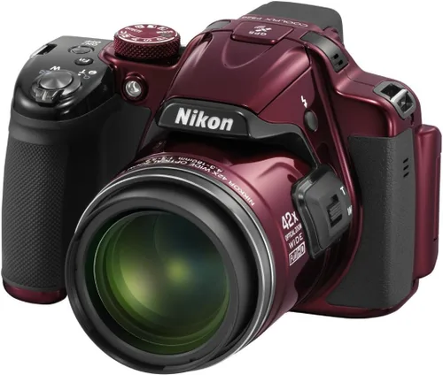 Vista 2 de Nikon COOLPIX P520 cámara digital de 18.1 megapixeles con aumento x42 Rojo