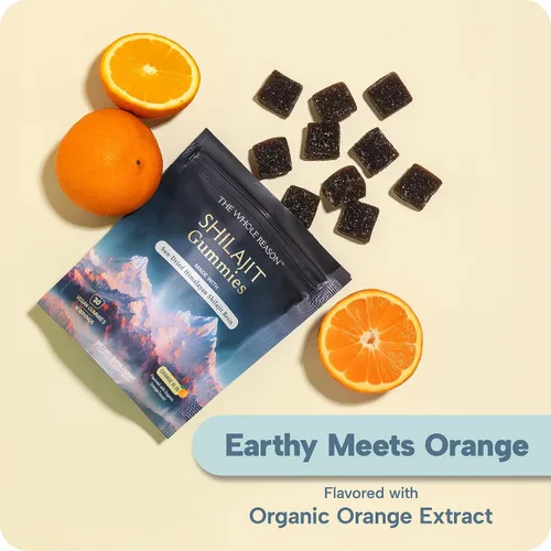 Vista 2 de Gomitas Shilajit puras del Himalaya hechas con resina, suplemento de goma de ácido fúlvico prémium para energía y vitalidad, bienestar natural