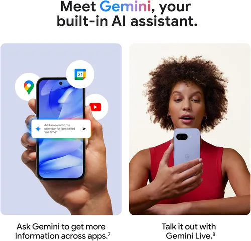 Vista 4 de Teléfono Android Google Pixel 9a con Gemini: teléfono desbloqueado con cámara increíble y edición de fotos con IA, batería para todo el día