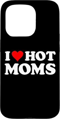 Vista 14 de Funda con texto en inglés "I Love Hot Moms Red Heart para iPhone 16