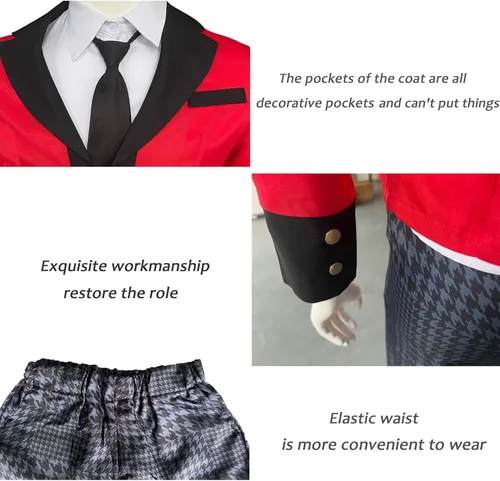 Vista 4 de Kakegurui - Disfraz de cosplay de anime para fiesta temática de Halloween y trajes cotidianos