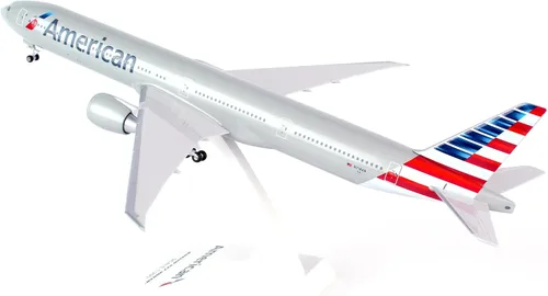 Vista 3 de Daron Skymarks SKR715 American 777-300 New Livery Kit de modelo de avión para armar con engranaje, Escala 1/200