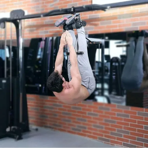 Vista 2 de YANGG Máquina invertida portátil Equipo de fitness para el hogar Ayuda invertida Perchas invertidas al revés Colgando Camillas de elevación Equipo