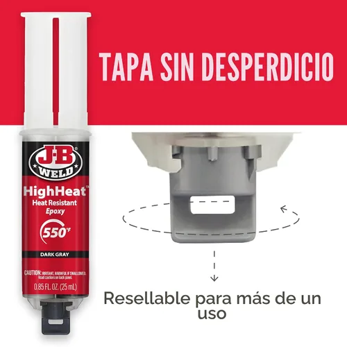 Vista 7 de J-B Weld Jeringa de epoxy de alto calor, gris oscuro