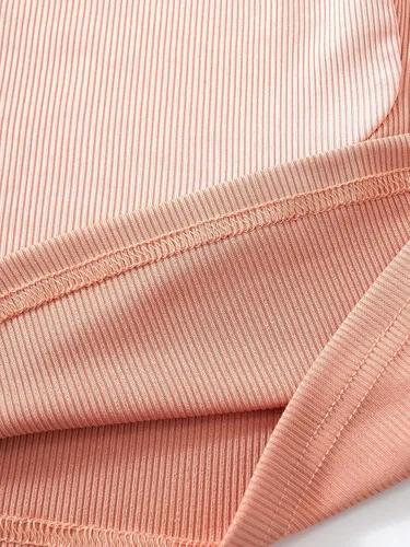 Vista 2 de SweatyRocks Camiseta sin mangas de punto acanalado de verano para mujer Rosa pálido