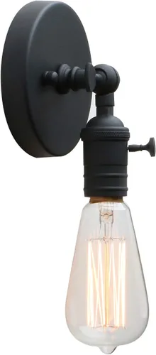 Vista 10 de PERMO lámpara estilo candelabro de metal industrial vintage para montar en pared Mini única (cepillado)