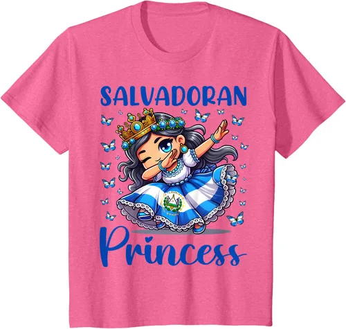 Vista 15 de Camiseta de princesa salvadoreña dabbing para niñas y niños