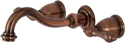Vista 7 de Kingston Brass KS3123AL - Grifo de baño de montaje en pared central de 8 pulgadas, latón antiguo