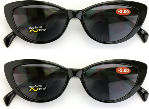 Vista 8 de 2 pares de lentes de sol de lectura Cateye Black Tortoise para mujer - Lectores de ojo de gato al aire libre