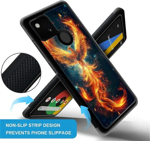Vista 1671 de Compatible con Google Pixel 4A 5G Mobile Case Creative Acrylic Panel trasero Silicona Protección Grip especialmente diseñado para Google Pixel 4A 5G
