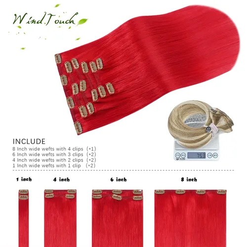 Vista 57 de WindTouch - Extensiones de cabello humano real con clip, color marrón claro a rubio con reflejos #6P613, 22 pulgadas, 4.33 onzas, 7 piezas #6p613