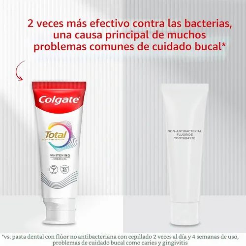 Vista 6 de Colgate Total Whitening and Charcoal - Pasta de dientes, paquete de 2, 5.1 onzas