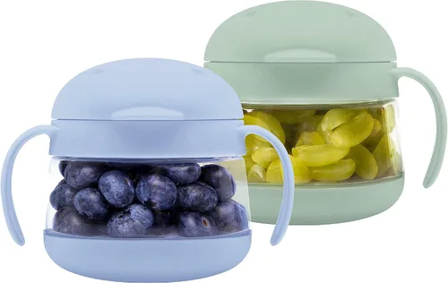 Vista 20 de Ubbi Tweat Contenedor de snacks sin derrame para niños, libre de BPA, tazón de viaje para niños pequeños, rosa rubor Tritan - Tazas a prueba