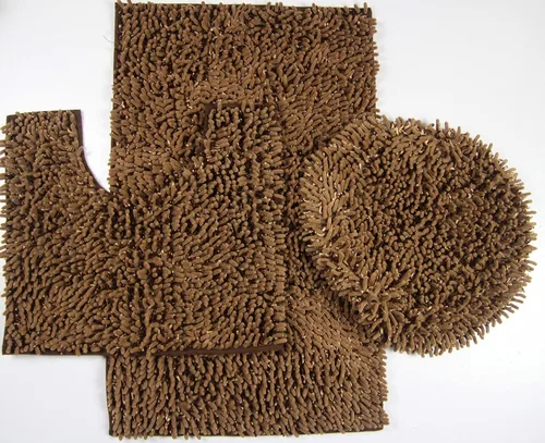 Vista 8 de BH Home & Linen Juego de 3 tapetes de baño de microfibra mixta de felpilla ultra brillante ultra suave, tapete grande de 19.5 x 31 pulgadas, tapete