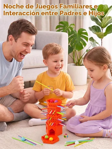 Vista 6 de Ball Drop Game, Montessori Board Game for Kids 4-6, Preschool Educational Toy for 3 4 5 6 Year Olds, Wooden Sticks Game, Fine Motor Skills Toy Orange