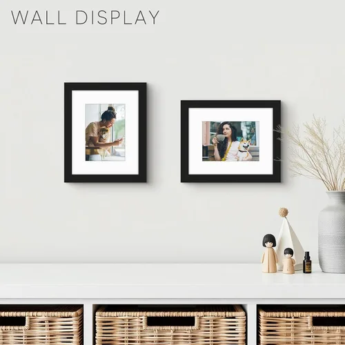 Vista 2 de Golden State Art, Portarretratos de 8 x 10 pulgadas con paspartú para fotos de 5 x 7 pulgadas - Vidrio de alta definición para montaje en pared o 1