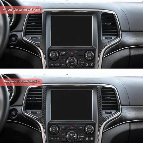 Vista 5 de SUNJIKA - Marco de navegador para Jeep Grand Cherokee 2014-2020 Negro