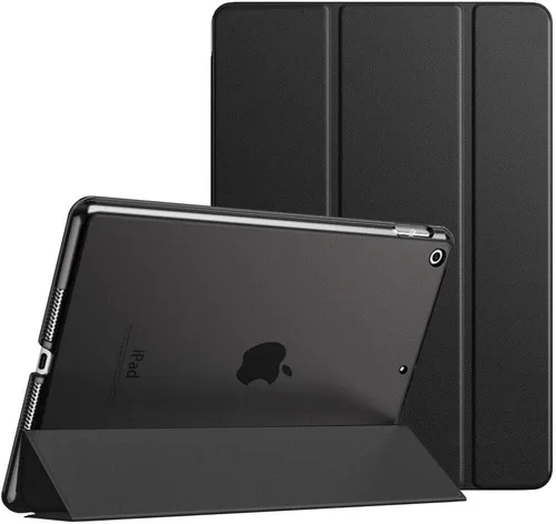 Vista 19 de MoKo - Funda compatible con iPad 2019, fina, ligera, inteligente, carcasa, cubierta de soporte con protector trasero traslúcido esmerilado 1-Oro Rosa