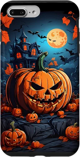 Vista 12 de iPhone 11 Pro Max - Funda para disfraz de Halloween con diseño de calabaza tallada espeluznante