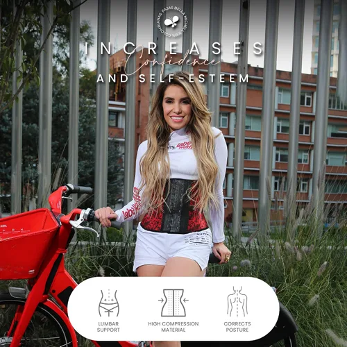 Vista 4 de BELLA MICHELL - Entrenador colombiano de cintura alta para mujer, faja moldeadora para control de abdomen, faja de cintura y moldeador de cuerpo