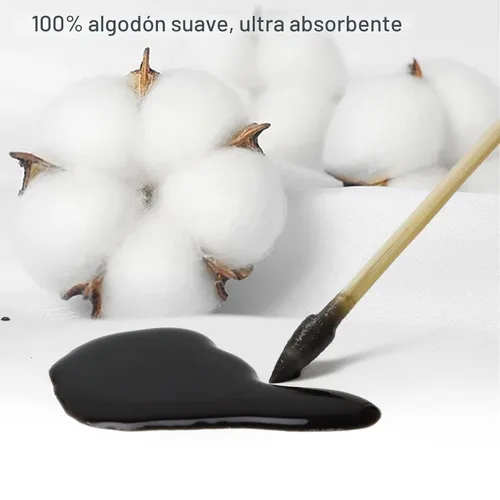 Vista 2 de 500 PCS Hisopos de Limpieza de Pistola de Precisión de 6 Pulgadas con Estuche de Almacenamiento - Hisopos Largos de Algodón con Mango de Bambú Sin