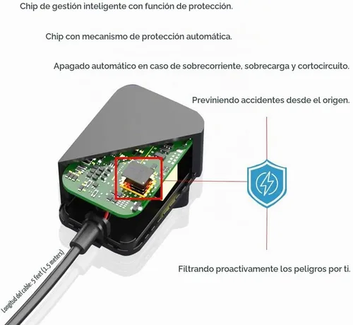 Vista 2 de Cargador de pared adaptador de CA de 5 pies para teléfono celular de enlace celular Cable directo [listado UL]