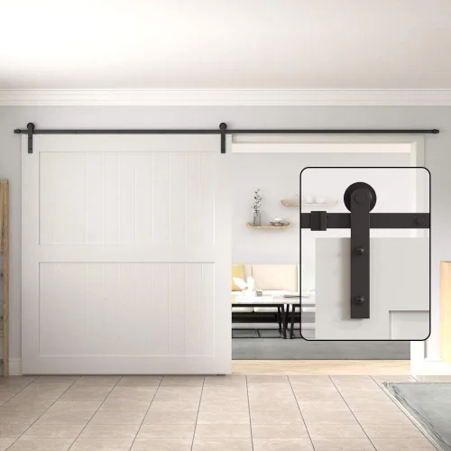 Vista 10 de WINSOON Kit de herrajes para puerta corrediza de granero de 4 pies, puertas
