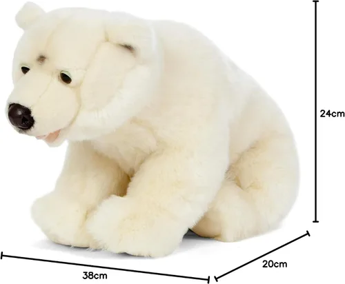Vista 9 de Living Nature Animal de peluche de oso polar Animal esponjoso Regalo de juguete suave para niños 18 pulgadas