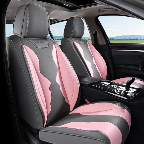 Vista 10 de Coverado Juego completo de fundas de asiento de automóvil, fundas de asiento de 5 asientos, protectores de asiento de malla transpirable, ajuste