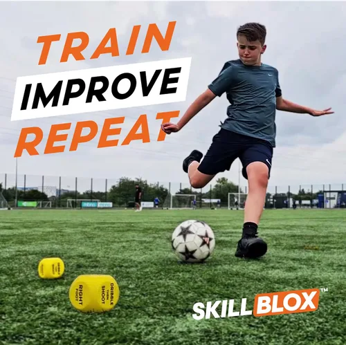 Vista 5 de Skill Blox Regalo de fútbol para niños - Dados de entrenamiento de tiro ShotMaster - Divertido juego de entrenamiento de tiro de fútbol para niños