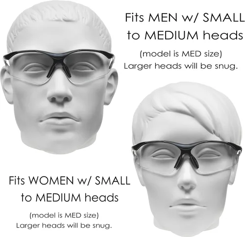 Vista 3 de proSPORT Gafas de seguridad para lector de lentes completas, transparentes o ahumadas, curva envolvente, no bifocales