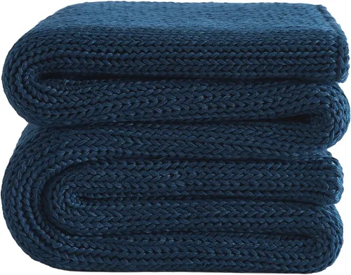 Vista 10 de L'AGRATY Manta de punto con peso, 48 x 72 pulgadas, 12 libras, manta pesada de punto grueso refrescante para adultos, manta de ganchillo trenzado