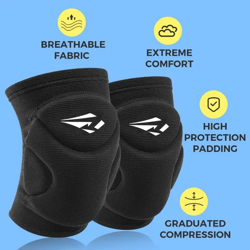 Vista 2 de Rawxy - Rodilleras de voleibol y baloncesto con amortiguación de alto impacto y acolchado de mayor cobertura, protector para baile y equitación
