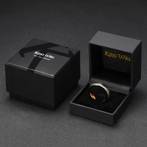 Vista 79 de King Will Anillo de boda de carburo de tungsteno para hombre con diseño de ranura, 6/7/0.315 in de ancho, acabado cepillado/pulido para hombre