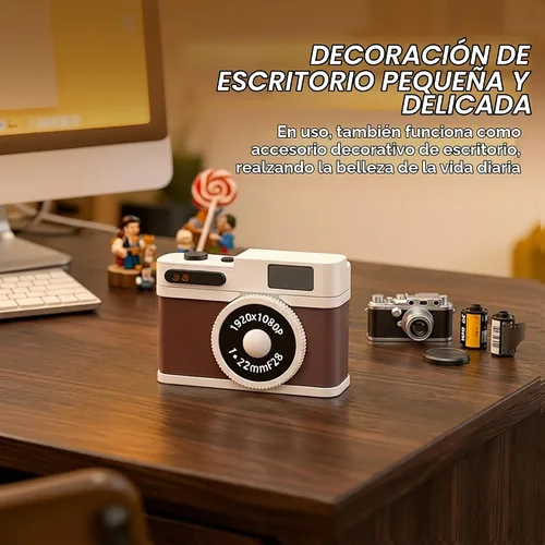 Vista 2 de Hub USB C, concentrador USB de 4 puertos con 2 puertos USB-A 2.0 y 2 puertos USB-C, adaptador USB compacto estilo cámara vintage para laptop