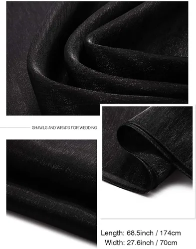 Vista 4 de EASEDAILY Chales y envolturas para vestidos de noche para mujer, bufanda de boda brillante, estola de novia transparente para novia y dama de honor