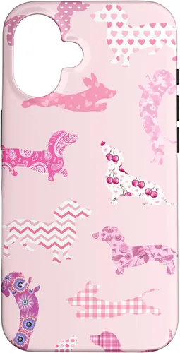 Vista 30 de Funda para iPhone 11 rosa boho Dachshund Doxie
