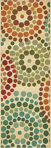 Vista 18 de Unique Loom Outdoor Modern Collection - Alfombra de área - Spark (4 pies 1 pulgada octágono beige/borgoña)