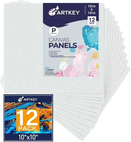 Vista 36 de Artkey Bastidores entelados para pintar, 8 x 10 pulgadas, paquete de 4 unidades, lienzo en blanco de 10 onzas con imprimación 100% algodón blanco