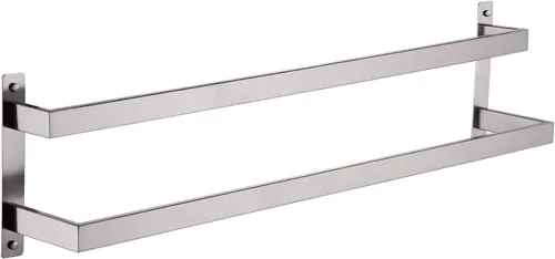 Vista 22 de KOKOSIRI Barras para Toallas de Baño de 2 Niveles Tipo Escalera Dorado Cepillado Rieles para Toallas de 24 Pulgadas Soportes para Toallas Montados