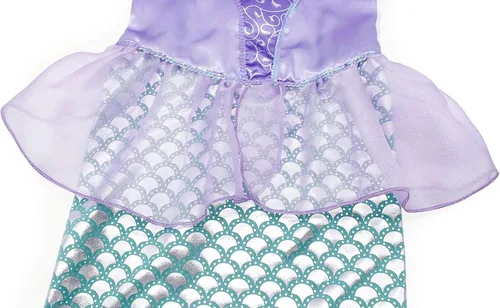 Vista 6 de HenzWorld Little Mermaid Princess Dresses for Girls Mermaid Costume Birthday Party Dress up Outfit Jewels Accessories