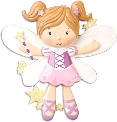 Vista 3 de Adorno personalizado para niños 2025 Árbol de Navidad de hadas, decoración personalizada personalizada Pixie Fairytale Boys Girls Ornament Station