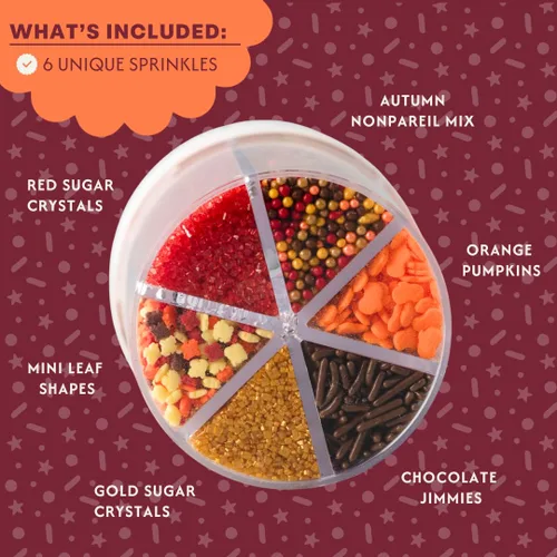 Vista 4 de Sweets Indeed Sprinklefetti Frasco de chispas de otoño de 6 celdas – 6 chispas de otoño surtidas