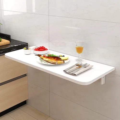 Vista 7 de Mesa plegable de pared para montaje en pared, mesa plegable de pared resistente, complemento perfecto para oficina, lavandería, hogar, bar, cocina