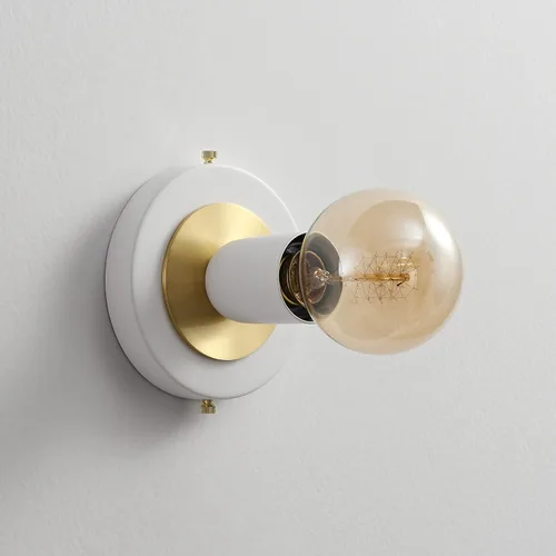 Vista 2 de BRIGHTTIA Luna Uno - Aplique de pared de 1 luz, accesorio industrial moderno de mediados de siglo para pared y techo, lámpara minimalista para baño