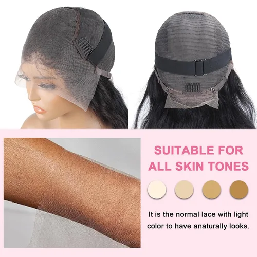 Vista 5 de Pelucas de cabello humano ondulado con encaje frontal, densidad del 200 %, 13 x 6 HD, pelucas de cabello humano prearrancado sin pegamento, pelucas