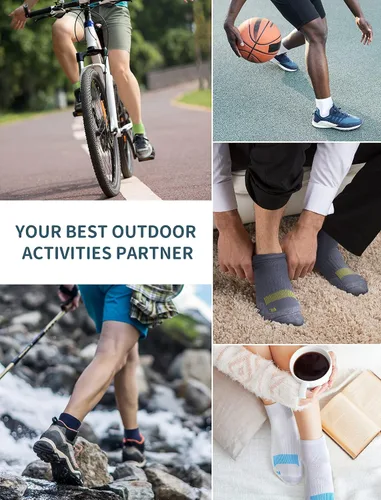 Vista 6 de AKASO Quarter Athletic - Calcetines Coolmax para correr, antiolor, absorben la humedad, antiampollas, sin costuras, para hombres y mujeres, paquete