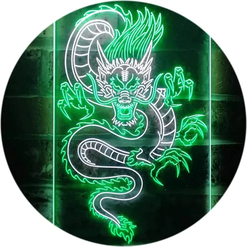 Vista 19 de Cartel de neón ADVPRO LED con dragón chino, letrero de neón LED de color dual st6-i3225